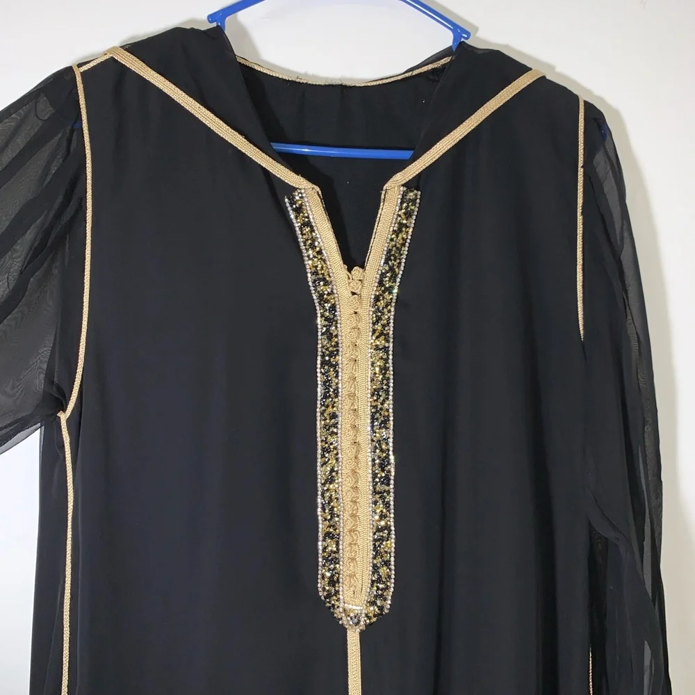 Black Moroccan kaftan - Picture 2 of 10